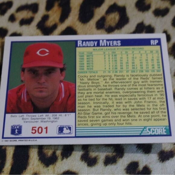 Randy Myers #501 Baseball Card - Picture 2 of 2